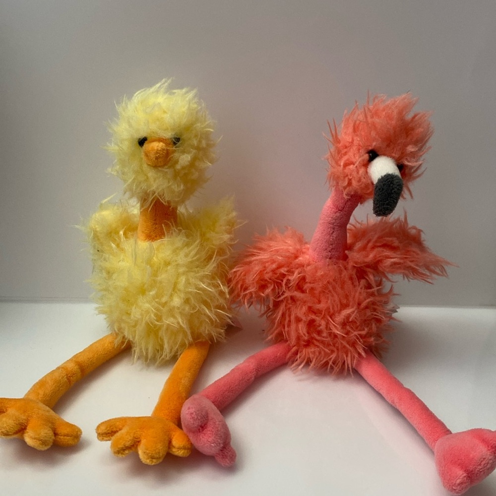 jellycat chick and flamingo